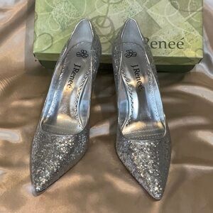 J.Renee Silver Glitter Women's Shoes